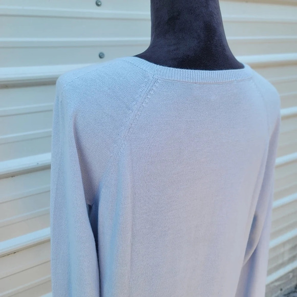 NWOT Ann TAYLOR LOFT SZ M Acrylic/Nylon Baby Blue Scoop Neck Pullover Sweater - Picture 9 of 10